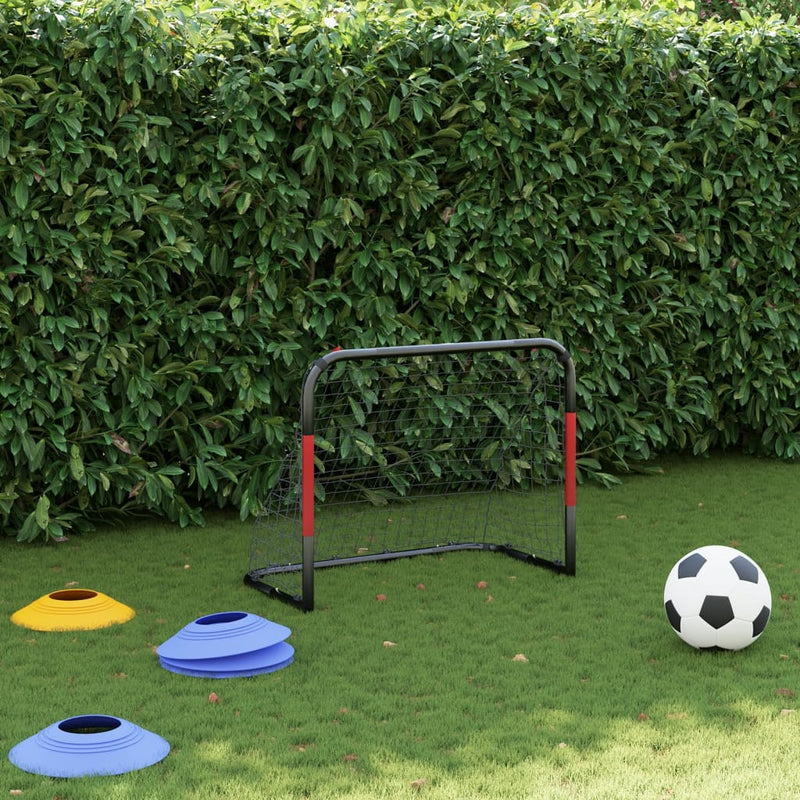 Afbeelding laden in galerijviewer, Vidaxl voetbaldoel met net 90x48x71 cm staal rood en zwart