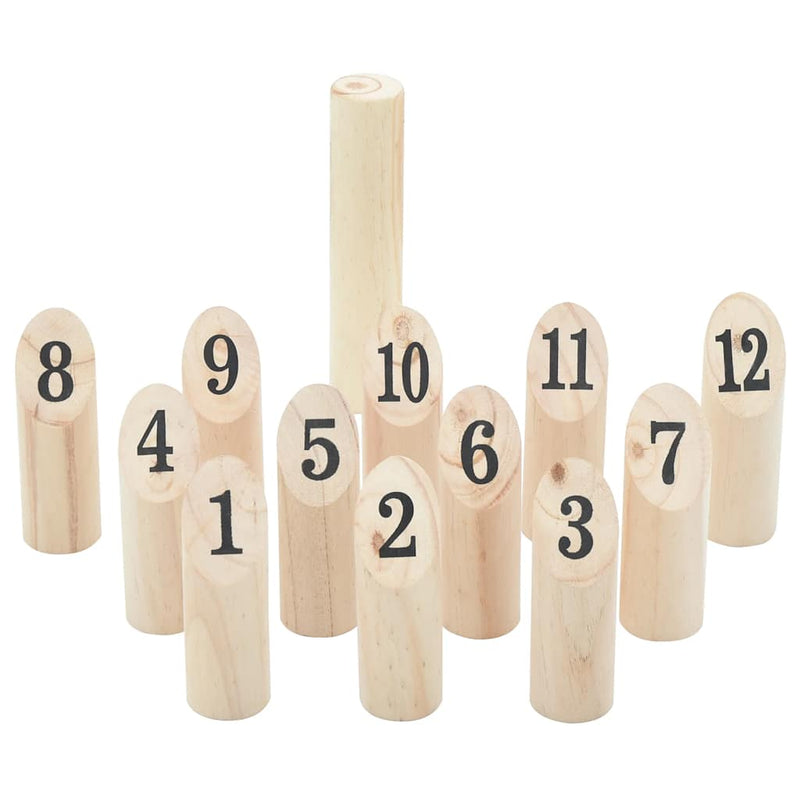 Afbeelding laden in galerijviewer, Vidaxl 13-delige nummerkubb spelset met draagtas massief grenenhout