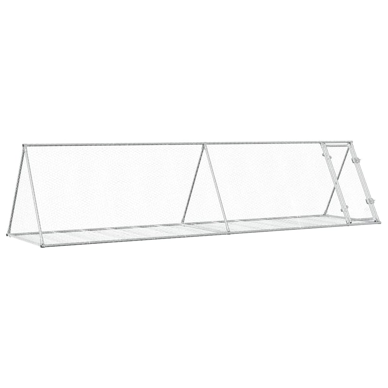 Afbeelding laden in galerijviewer, Vidaxl konijnenhok 400x105x91 cm gegalvaniseerd staal zilverkleurig