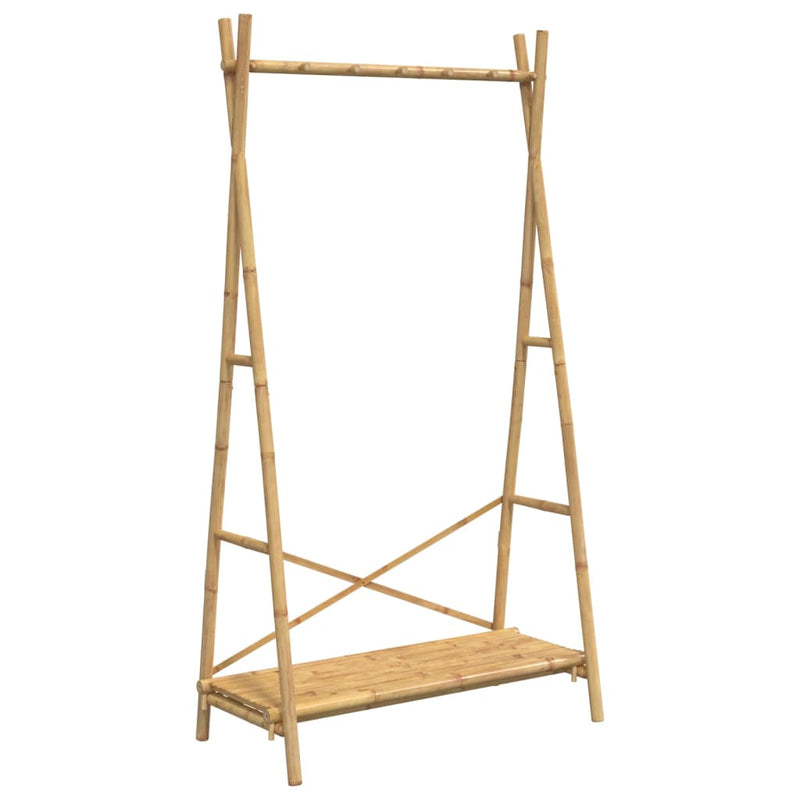 Afbeelding laden in galerijviewer, Vidaxl kledingrek met schap 102x50x190 cm bamboe