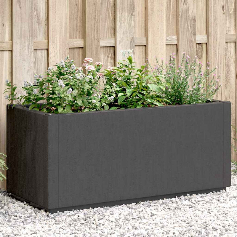Afbeelding laden in galerijviewer, Vidaxl plantenbak 80x36x35 cm polypropeen donkergrijs