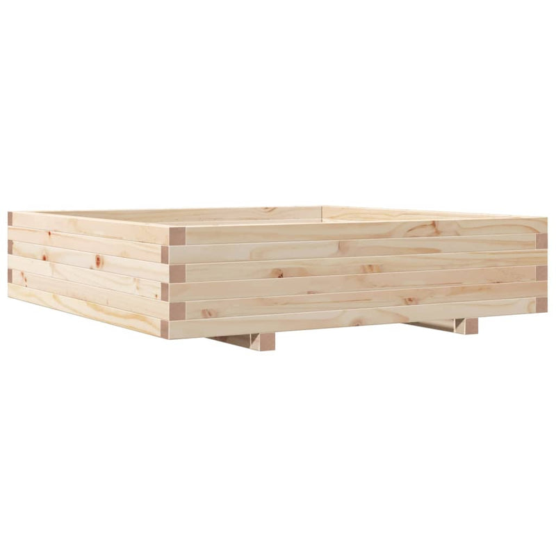 Afbeelding laden in galerijviewer, Vidaxl plantenbak 100x100x26,5 cm massief grenenhout