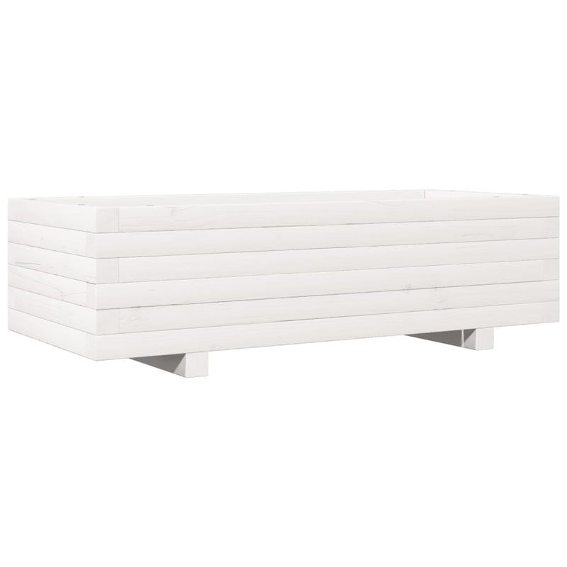 Afbeelding laden in galerijviewer, Vidaxl plantenbak 90x40x26,5 cm massief grenenhout wit