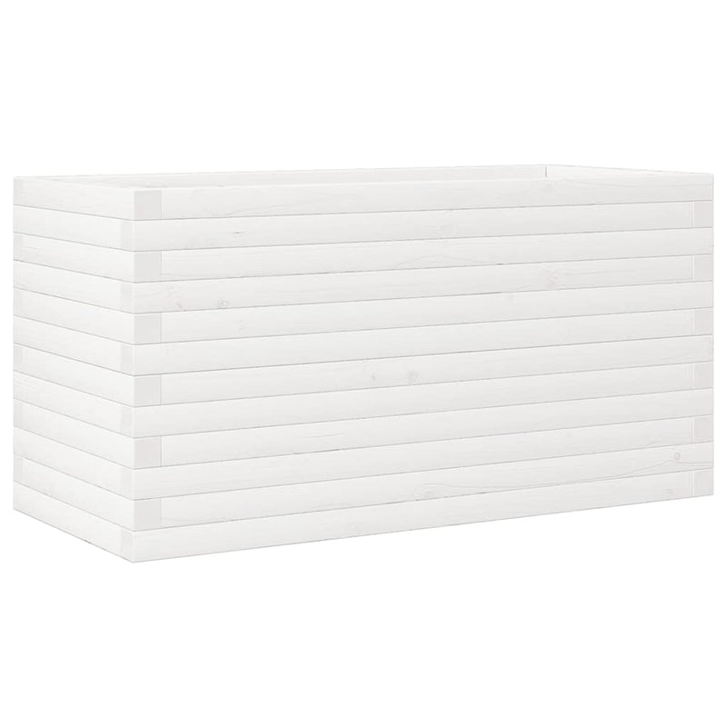Afbeelding laden in galerijviewer, Vidaxl plantenbak 90x40x46 cm massief grenenhout wit
