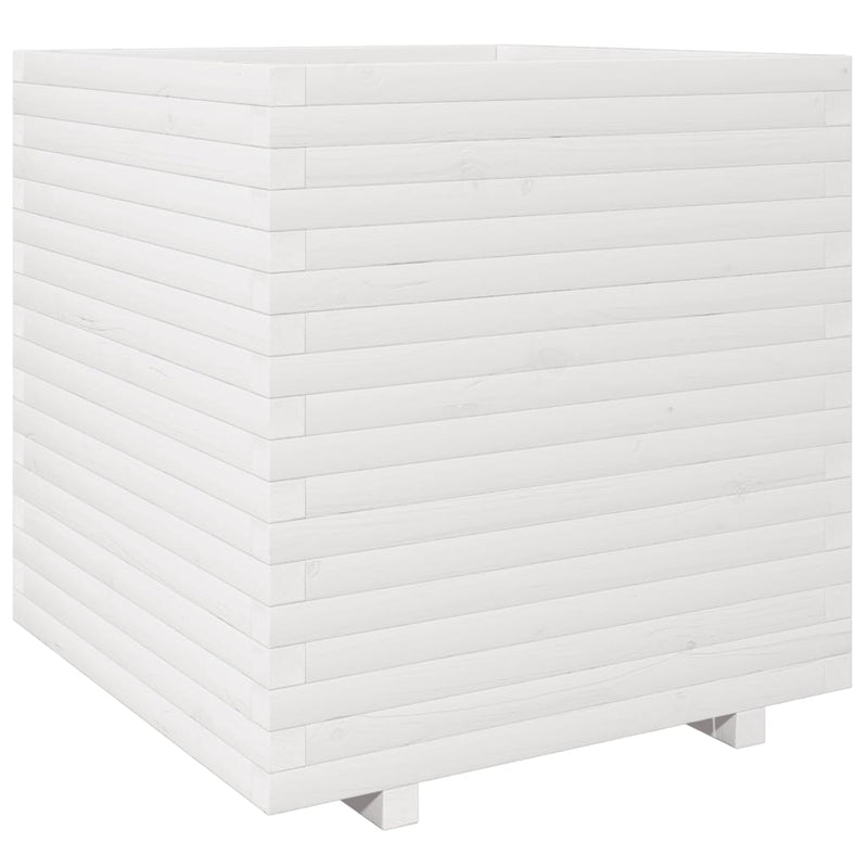 Afbeelding laden in galerijviewer, VidaXL Plantenbak 70x70x72,5 cm massief grenenhout wit