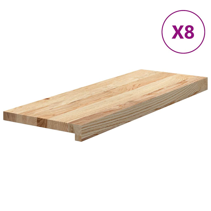 Afbeelding laden in galerijviewer, Vidaxl traptreden 8 st 70x25x2 cm onbehandeld massief eikenhout