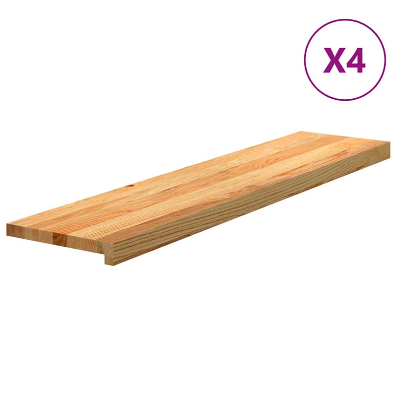 Afbeelding laden in galerijviewer, Vidaxl traptreden 4 st 110x30x2 cm massief eikenhout lichtbruin