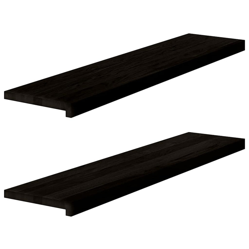 Afbeelding laden in galerijviewer, Vidaxl traptreden 2 st 110x30x2 cm massief eikenhout donkerbruin