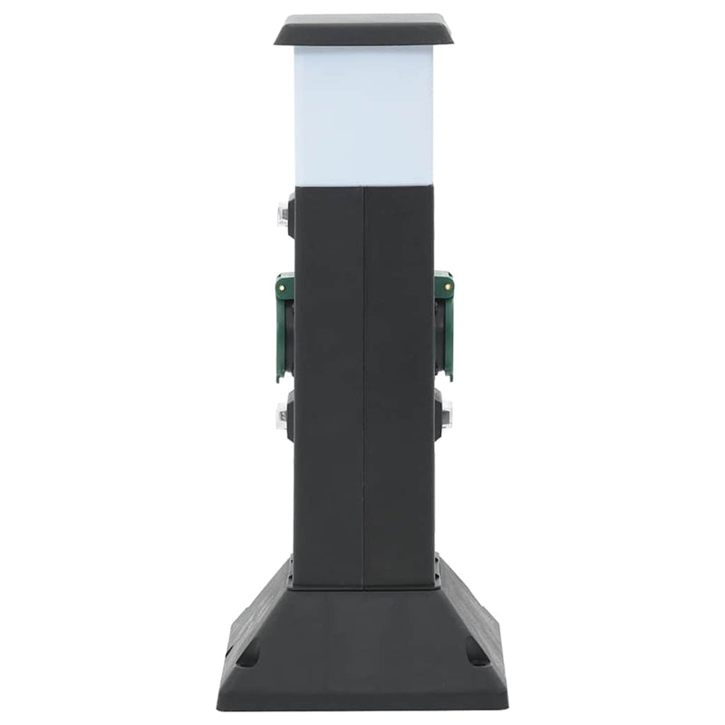 Afbeelding laden in galerijviewer, Vidaxl tuinstopcontact met lamp en grondpin 2-wegs 16x16x39,5 cm