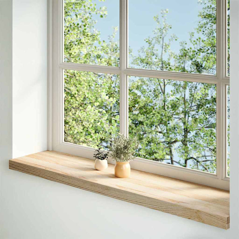 Afbeelding laden in galerijviewer, Vidaxl vensterbanken 2 st onbehandeld 100x25x2 cm massief eikenhout
