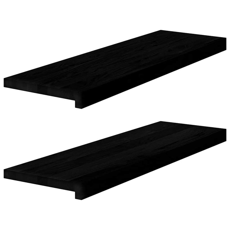 Afbeelding laden in galerijviewer, Vidaxl vensterbanken 2 st 80x30x2 cm massief eikenhout donkerbruin