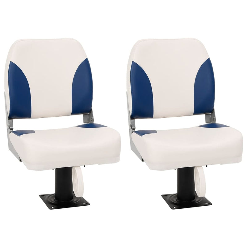 Afbeelding laden in galerijviewer, VidaXL 4-delige Bootstoelenset inklapbaar 41x36x48 cm blauw en wit