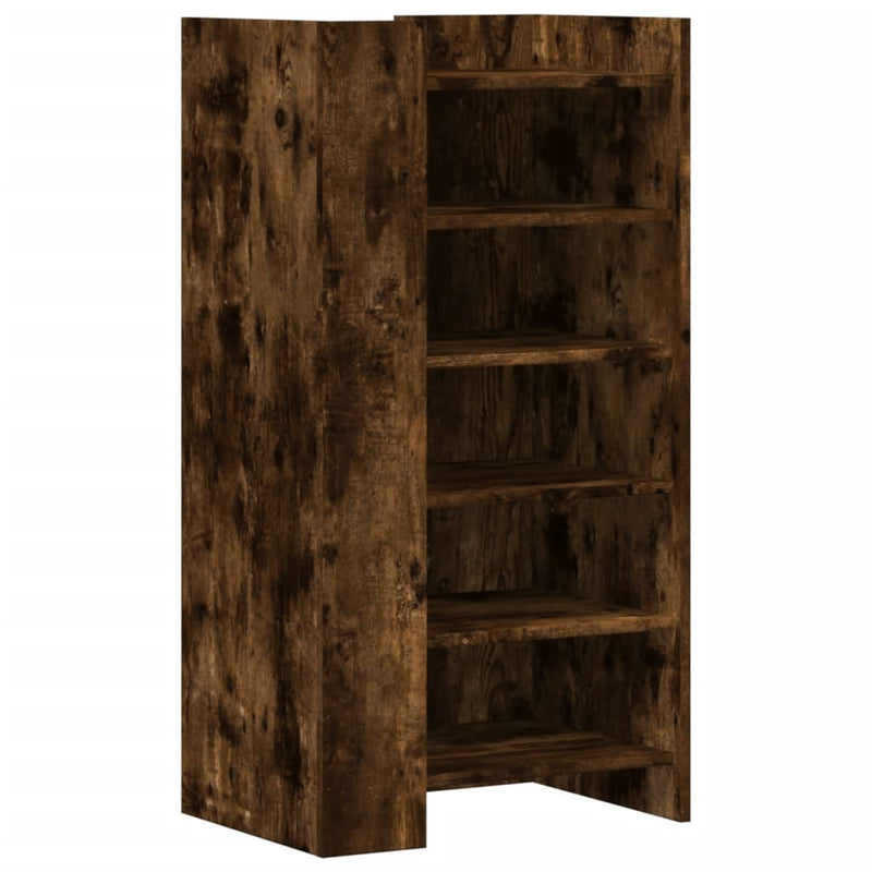 Afbeelding laden in galerijviewer, Vidaxl schoenenkast 52x37,5x100 cm bewerkt hout gerookt eikenkleurig