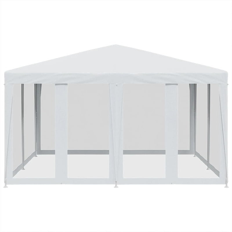 Afbeelding laden in galerijviewer, Vidaxl partytent met 8 mesh zijwanden 4x4 m hdpe wit