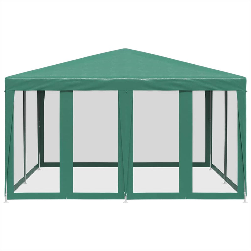 Afbeelding laden in galerijviewer, Vidaxl partytent met 8 mesh zijwanden 4x4 m hdpe groen