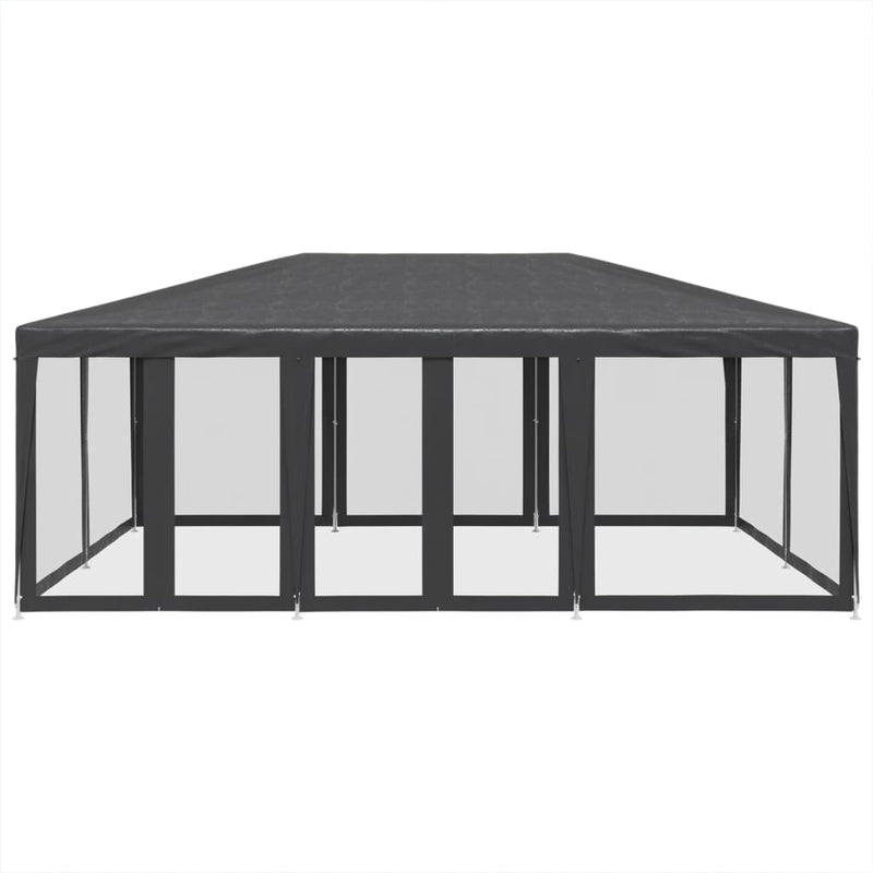 Afbeelding laden in galerijviewer, Vidaxl partytent met 10 mesh zijwanden 6x4 m hdpe antracietkleurig