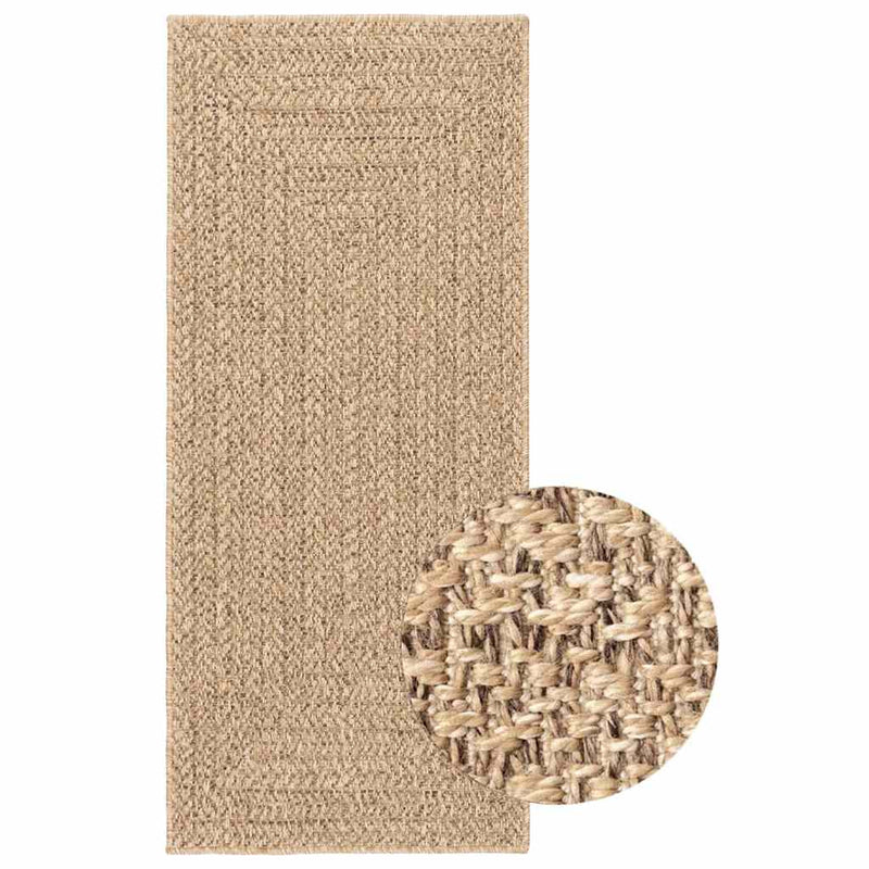 Afbeelding laden in galerijviewer, Vidaxl vloerkleed zizur beige binnen en buiten 80x200 cm jute look