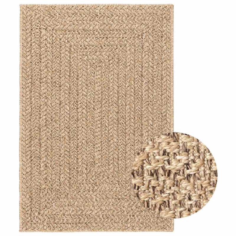 Afbeelding laden in galerijviewer, Vidaxl vloerkleed zizur beige binnen en buiten 120x120 cm jute look