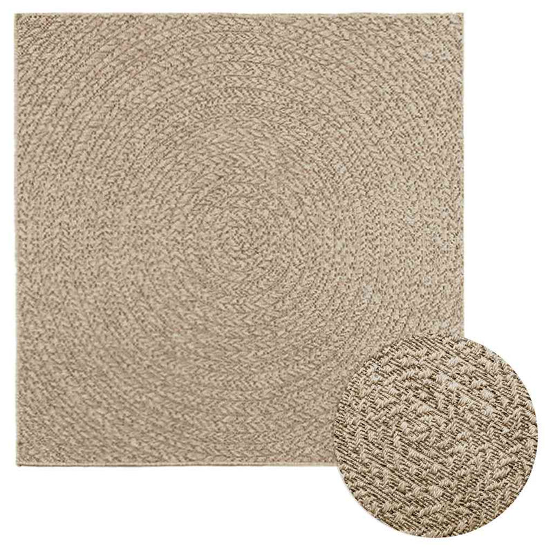 Afbeelding laden in galerijviewer, Vidaxl vloerkleed zizur beige binnen en buiten 120x120 cm jute look