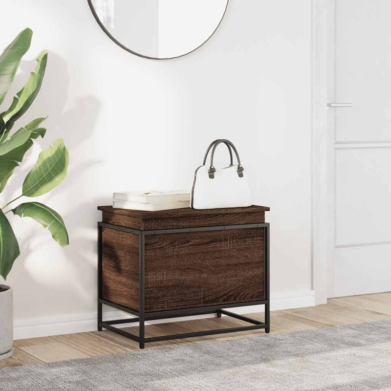 Afbeelding laden in galerijviewer, Vidaxl opbergbox met deksel 60x40x51,5 cm bewerkt hout bruin eiken