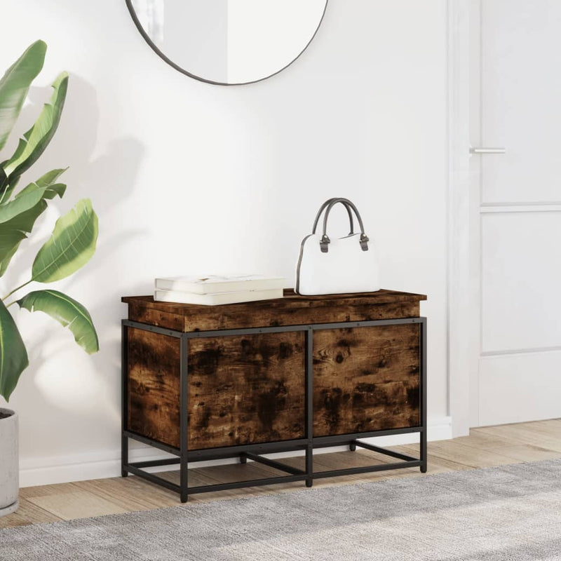 Afbeelding laden in galerijviewer, Vidaxl opbergbox met deksel 80x40x51,5 cm bewerkt hout gerookt eiken