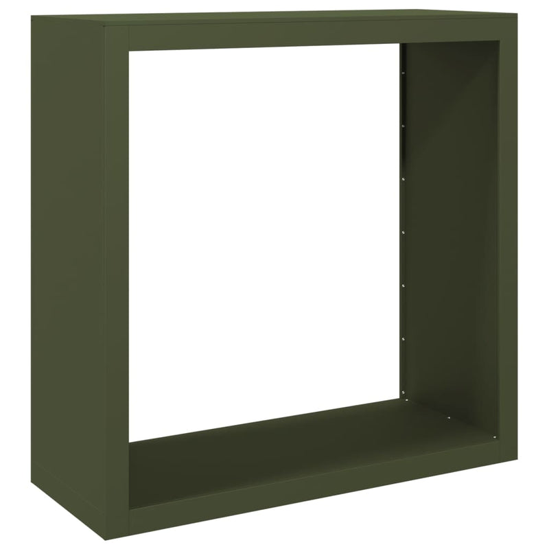 Afbeelding laden in galerijviewer, Vidaxl haardhoutrek 100x40x100 cm staal groen