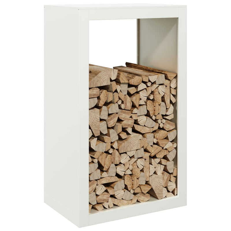 Afbeelding laden in galerijviewer, Vidaxl haardhoutrek 60x40x100 cm staal wit