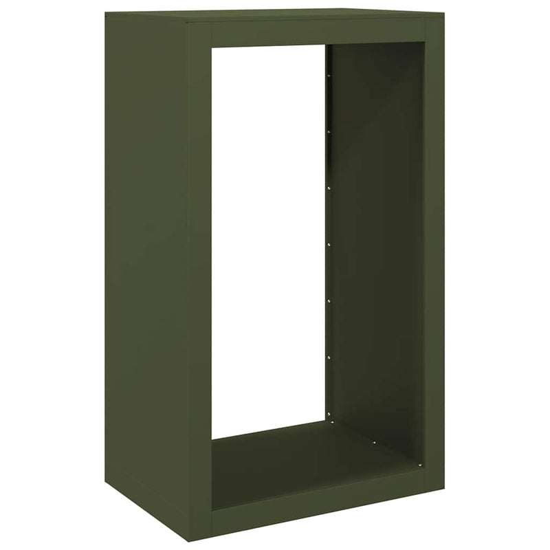 Afbeelding laden in galerijviewer, Vidaxl haardhoutrek 60x40x100 cm staal groen