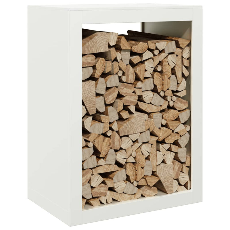 Afbeelding laden in galerijviewer, Vidaxl haardhoutrek 60x40x80 cm staal wit