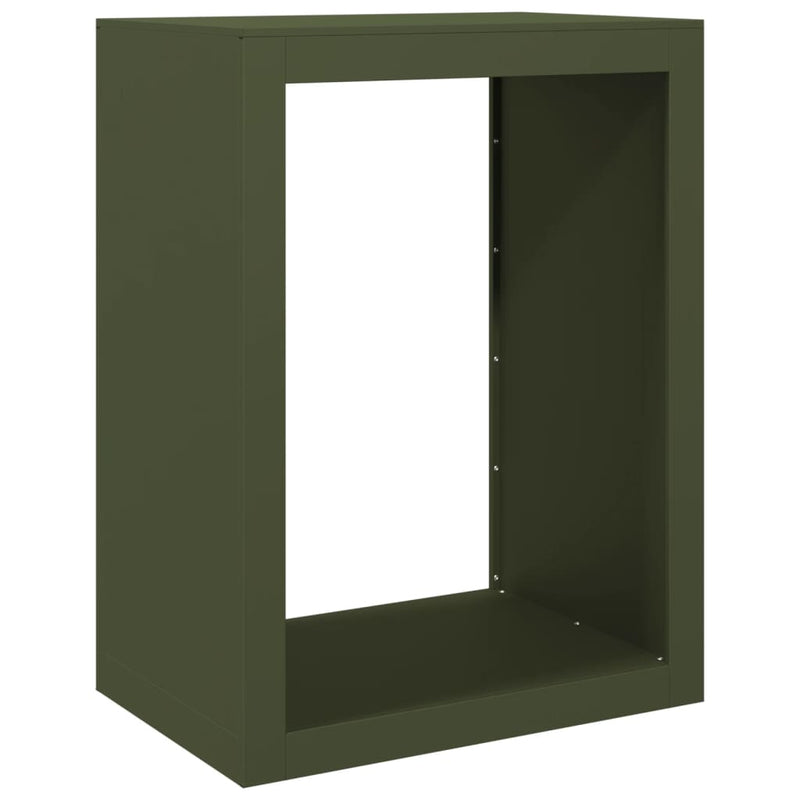 Afbeelding laden in galerijviewer, Vidaxl haardhoutrek 60x40x80 cm staal groen