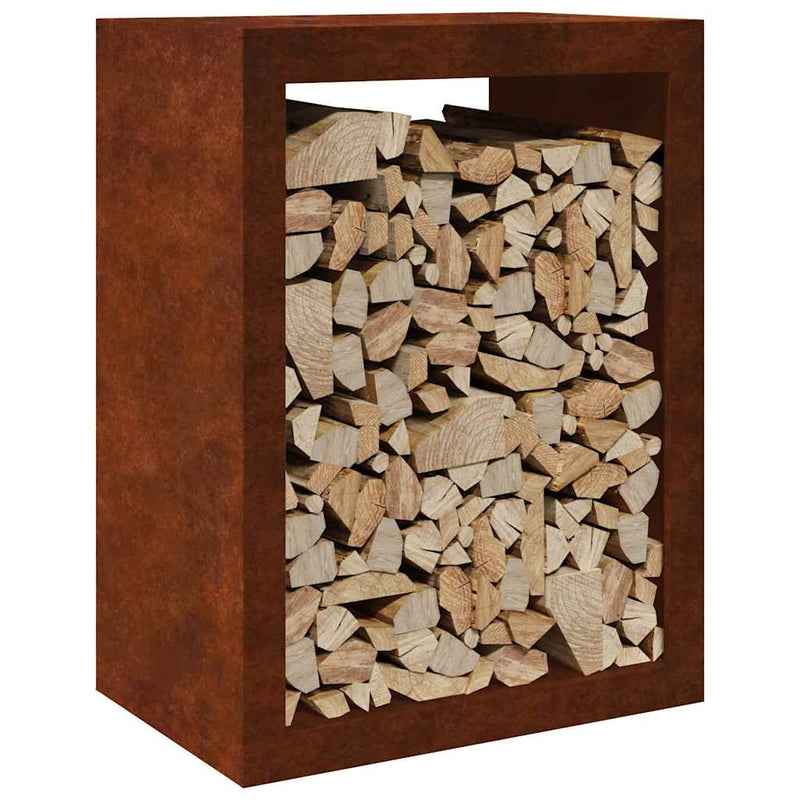 Afbeelding laden in galerijviewer, Vidaxl brandhoutrek 60x40x80 cm weervast staal