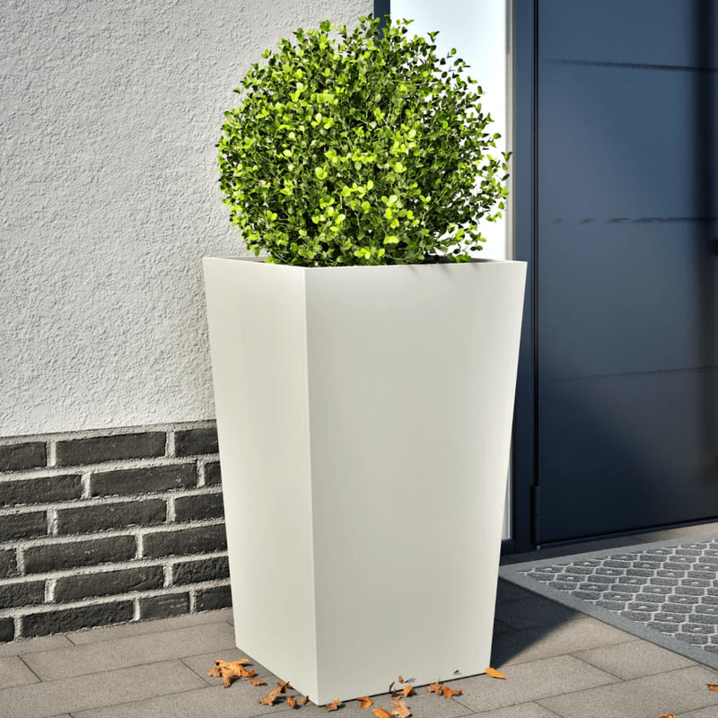 Afbeelding laden in galerijviewer, Vidaxl plantenbakken 2 st 45x45x75 cm staal wit