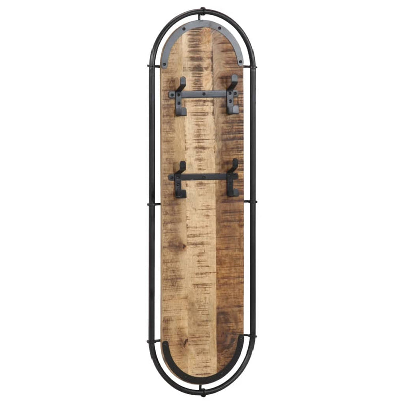 Afbeelding laden in galerijviewer, Vidaxl wandkapstokken 2 st met 4 haken massief ruw mangohout