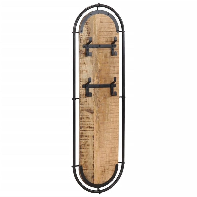 Afbeelding laden in galerijviewer, Vidaxl wandkapstokken 2 st met 4 haken massief ruw mangohout