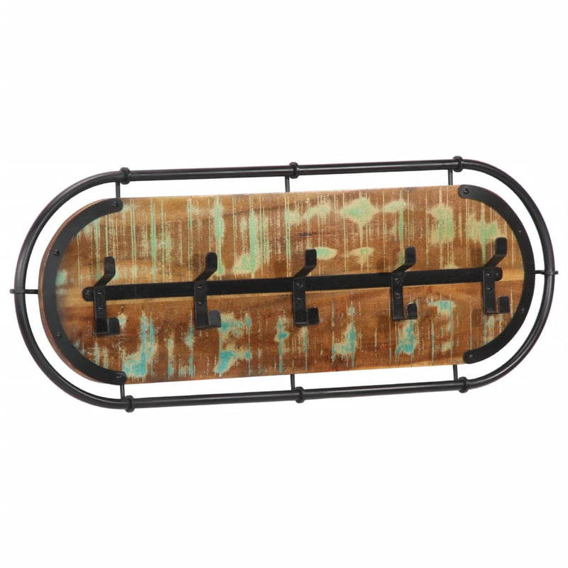 Afbeelding laden in galerijviewer, Vidaxl wandkapstok met 5 haken massief gerecycled hout
