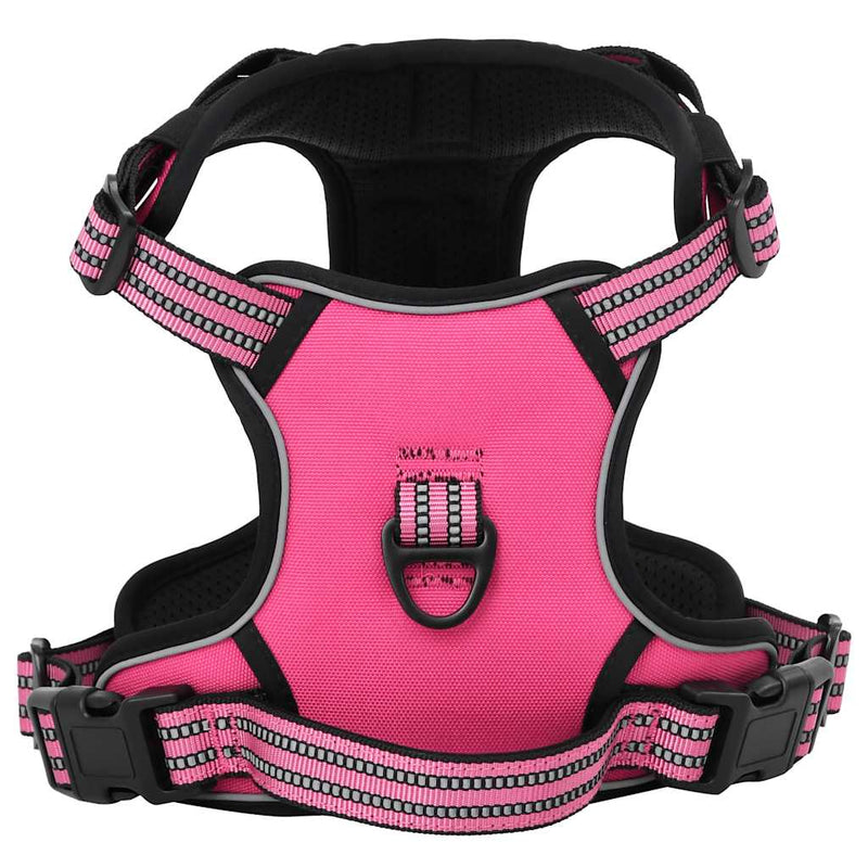 Afbeelding laden in galerijviewer, Vidaxl hondentuigje met riem en halsband verstelbaar xl roze