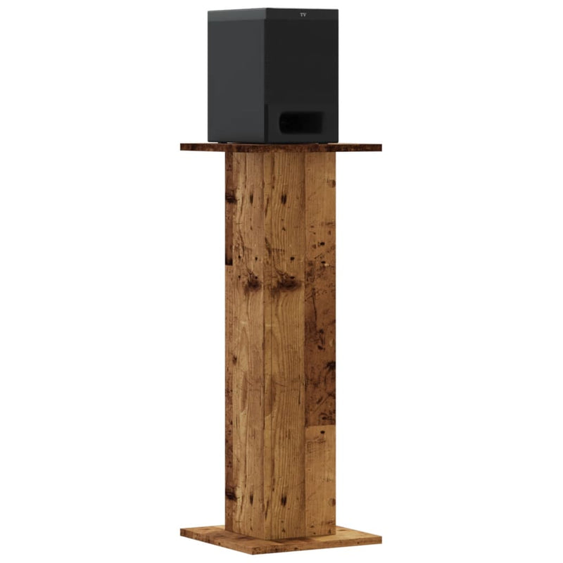 Afbeelding laden in galerijviewer, Vidaxl speakerstandaards 2 st 30x30x80 cm bewerkt hout oud houtkleurig