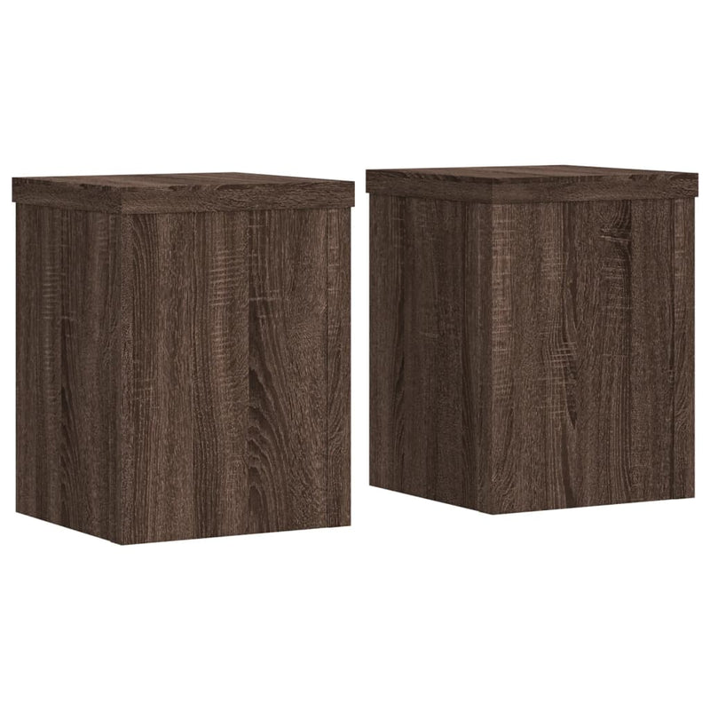 Afbeelding laden in galerijviewer, Vidaxl plantenstandaards 2 st 15x15x20 cm bewerkt hout bruin eiken