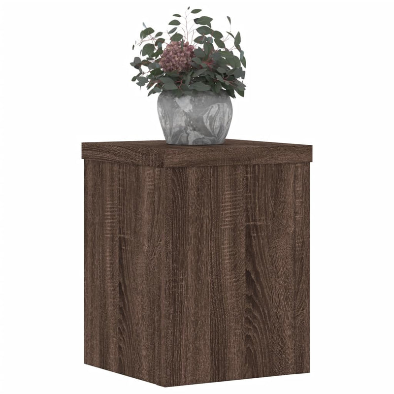 Afbeelding laden in galerijviewer, Vidaxl plantenstandaards 2 st 15x15x20 cm bewerkt hout bruin eiken