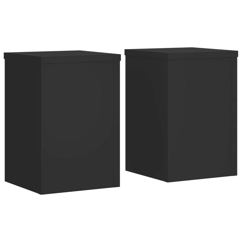Afbeelding laden in galerijviewer, Vidaxl plantenstandaards 2 st 25x25x35 cm bewerkt hout zwart