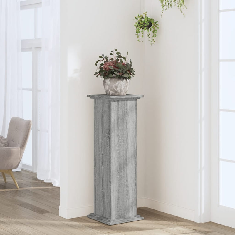 Afbeelding laden in galerijviewer, Vidaxl plantenstandaard 33x33x100 cm bewerkt hout grijs sonoma eiken