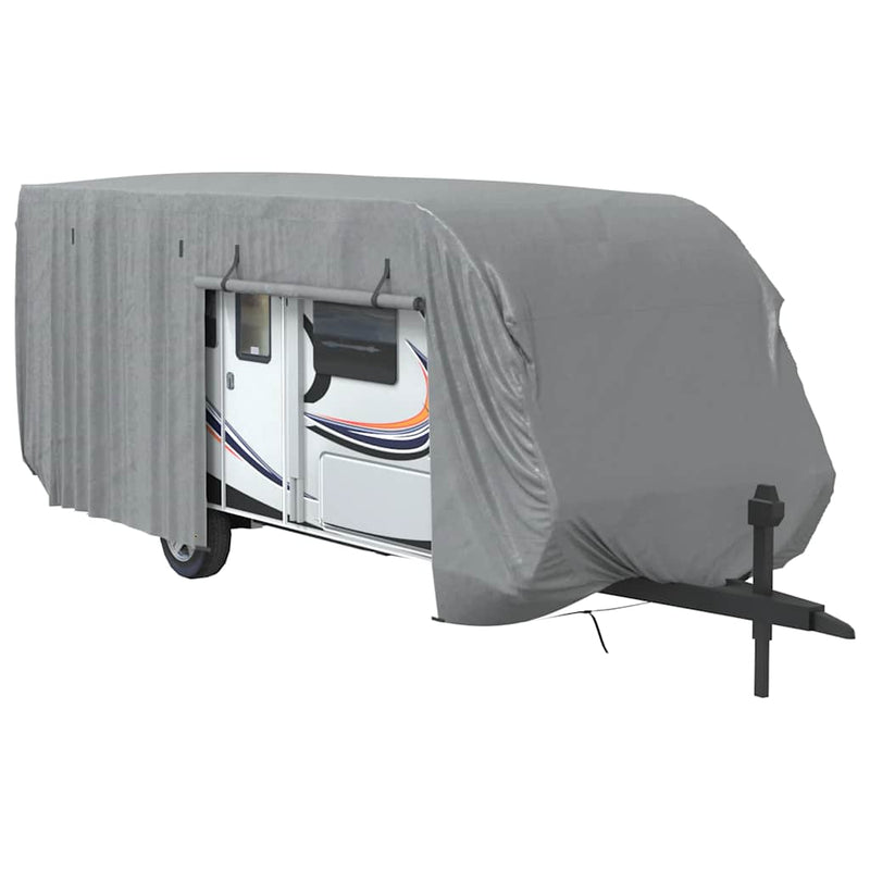 Afbeelding laden in galerijviewer, Vidaxl caravanhoes 732x250x220 cm vliesvlies grijs