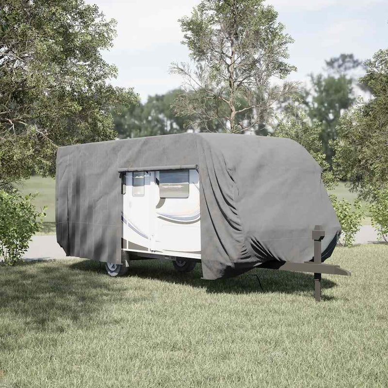 Afbeelding laden in galerijviewer, Vidaxl caravanhoes 732x250x220 cm vliesvlies grijs
