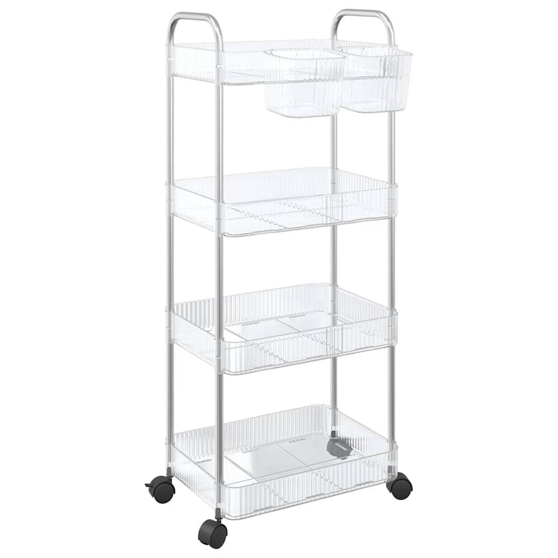 Afbeelding laden in galerijviewer, Vidaxl opbergtrolley 4-laags 37x28x95 cm acryl transparant