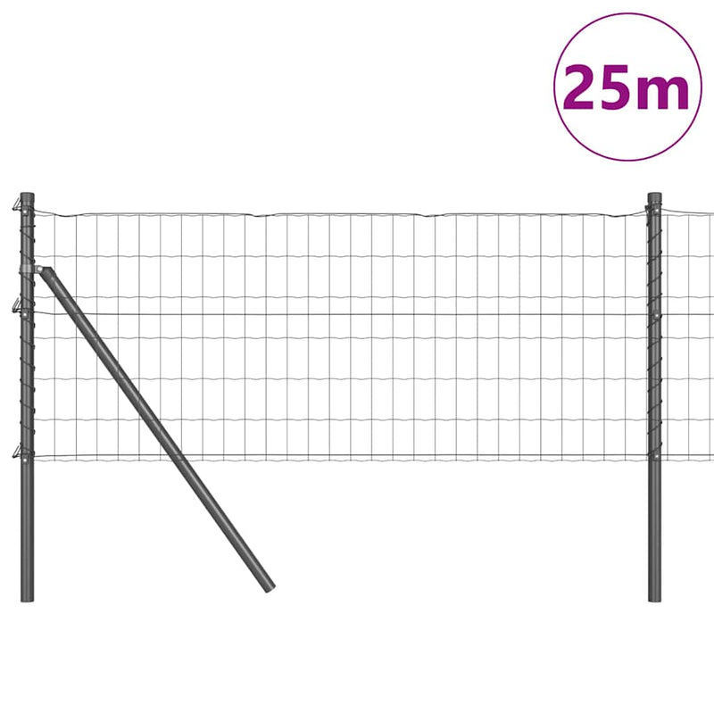 Afbeelding laden in galerijviewer, Vidaxl euro-hek met grondbevestiging 25 x 0,6 m pvc-coated staal grijs