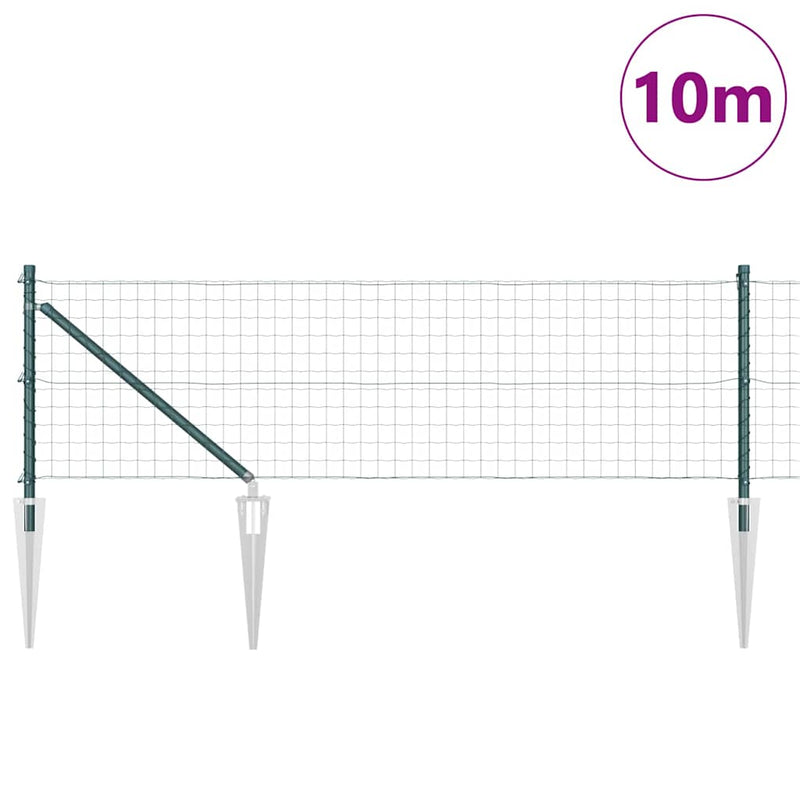 Afbeelding laden in galerijviewer, Vidaxl hek met paal groen 0,8 x 10 m staal en pvc