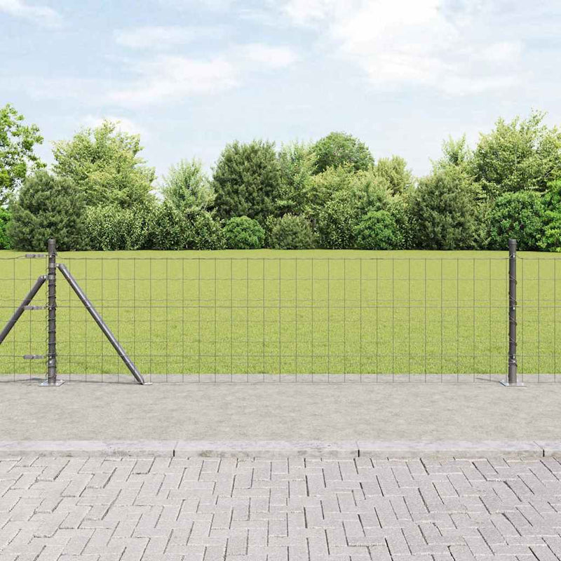 Afbeelding laden in galerijviewer, Vidaxl hek met paal grijs 0,4 x 25 m staal en pvc