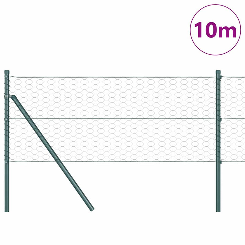 Afbeelding laden in galerijviewer, Vidaxl afrasteringspaal groen 10 x 0,6 m (36 mm gaas) staal en pvc