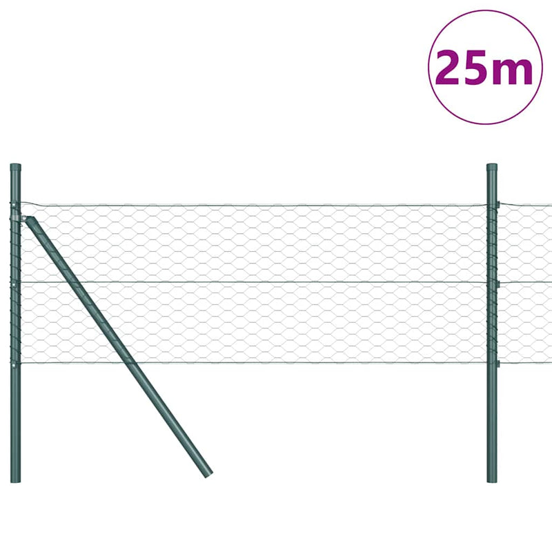 Afbeelding laden in galerijviewer, Vidaxl afrasteringspaal groen 25 x 0,8 m (36 mm gaas) staal en pvc