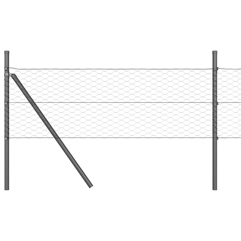 Afbeelding laden in galerijviewer, Vidaxl afrasteringspaal grijs 10 x 0,5 m (36 mm gaas) staal en pvc